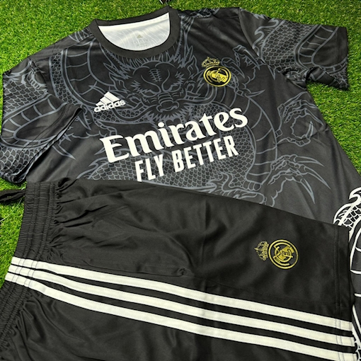 Picture of Real Madrid 2024 Chinese Dragon Training Kit Black