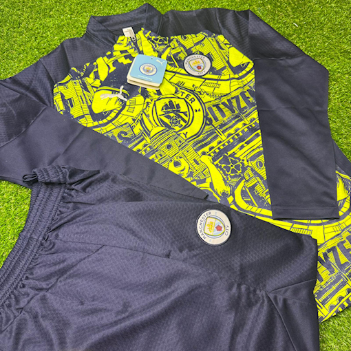 Picture of Manchester City 24/25 Training Set Kids Yellow/Black