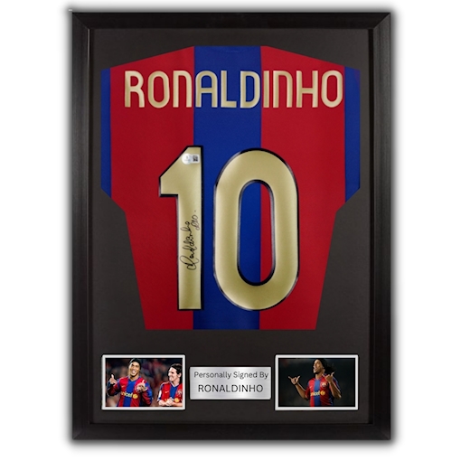 Picture of Ronaldinho signed & framed
