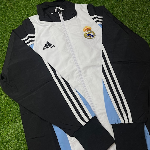 Picture of Real Madrid 2025 Windbreaker Jacket Black/White/Blue