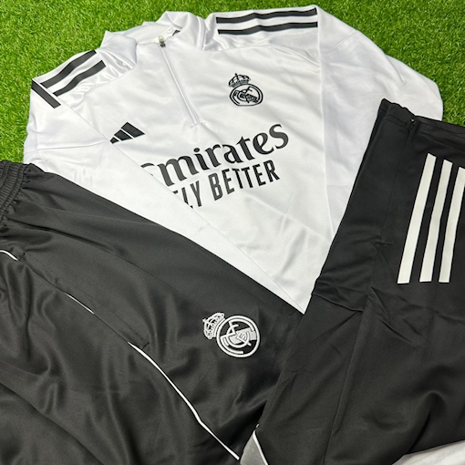 Picture of Real Madrid 25/26 Training Kit Kids White/ Black