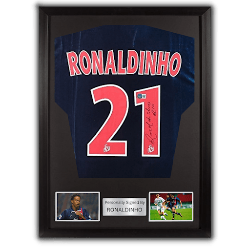 Picture of Ronaldinho signed & framed
